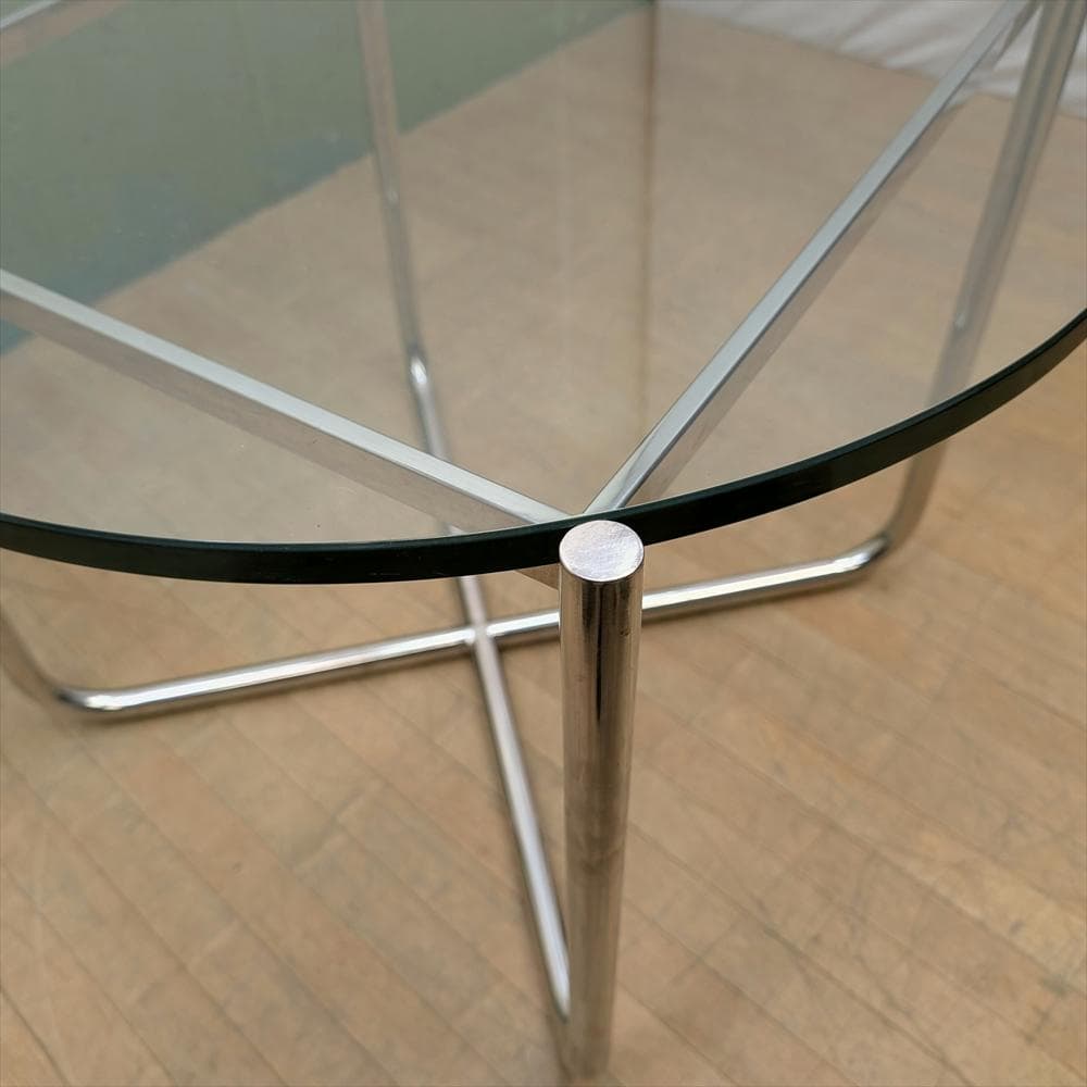 美品　デザイナーズ　カフェテーブル　ガラステーブル　サイドテーブル　リプロダクト