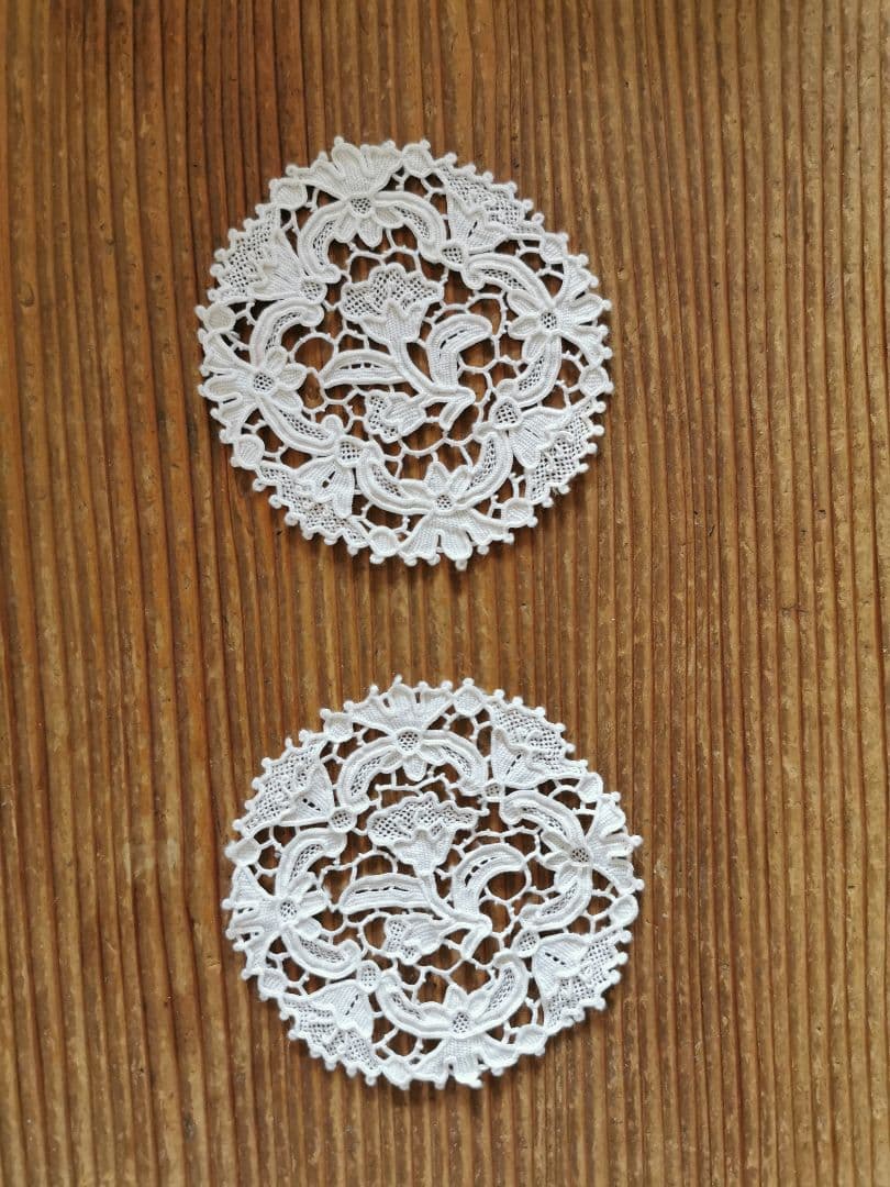 アンティーク ポワンドヴェニス カーネーション＆フラワープチドイリー ２枚セット