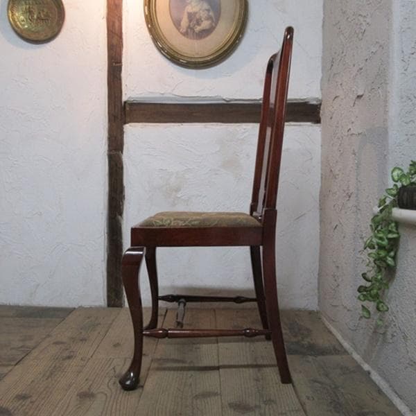 イギリス アンティーク 家具 クイーンアンチェア 猫脚 椅子 英国 4636d