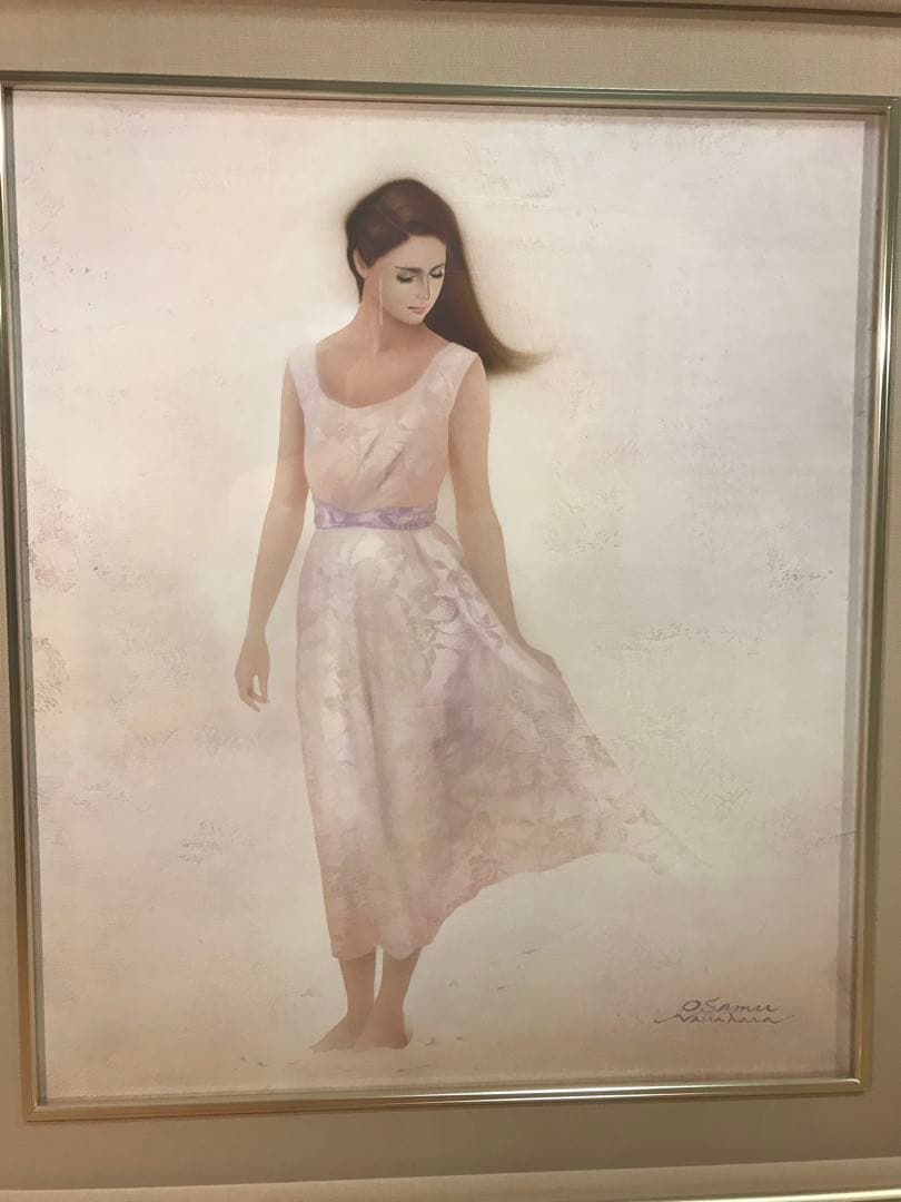 中原脩　「風」　油彩Ｆ１０号　画面右下・キャンバス裏に本人直筆サイン有り