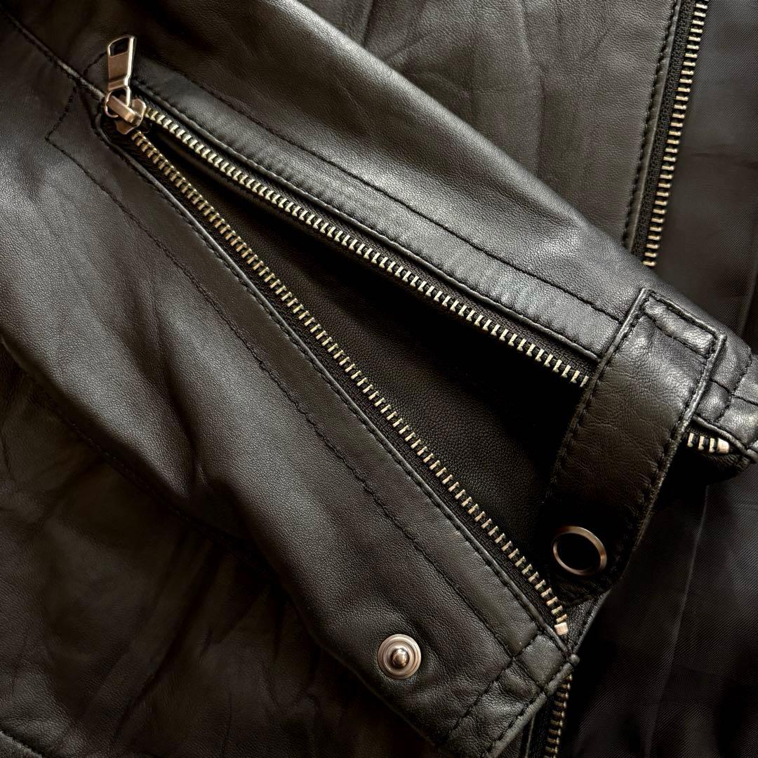 ★羊革 Lサイズ★ BEAMS × PER BACCO ライダース ダブルジップ