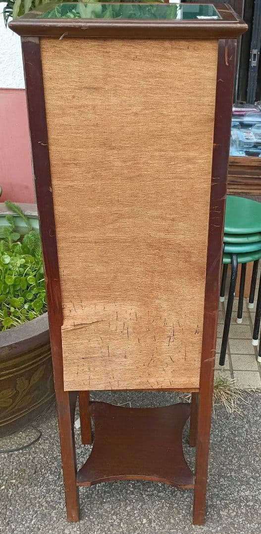 R*a様 4272）アンティーク風　スリムチェスト　引き出し　上面ガラス　難あり