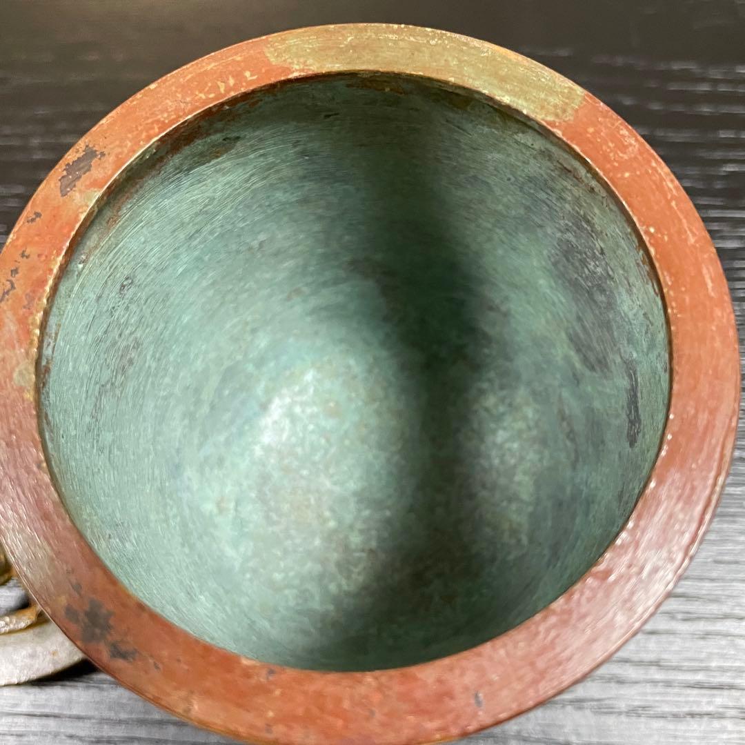 茶道具　香炉　松竹梅　大森孝志作　蝋型鋳物　証明書　共箱あり　高さ13cm