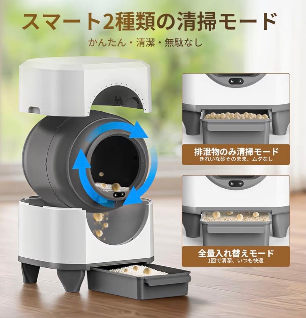猫トイレ 自動　自動清掃 9種センサー搭載 大容量80L アプリで操作