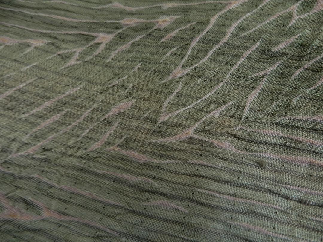 正絹・紬地本絞り染着尺反物・越後高橋義明作・夢幻纐纈・悉皆屋地入済