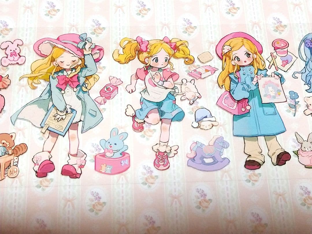 のこり２✩再販✩J472＃彩色衣橱(PET)普通小狗切り売り海外人物マステ女の子