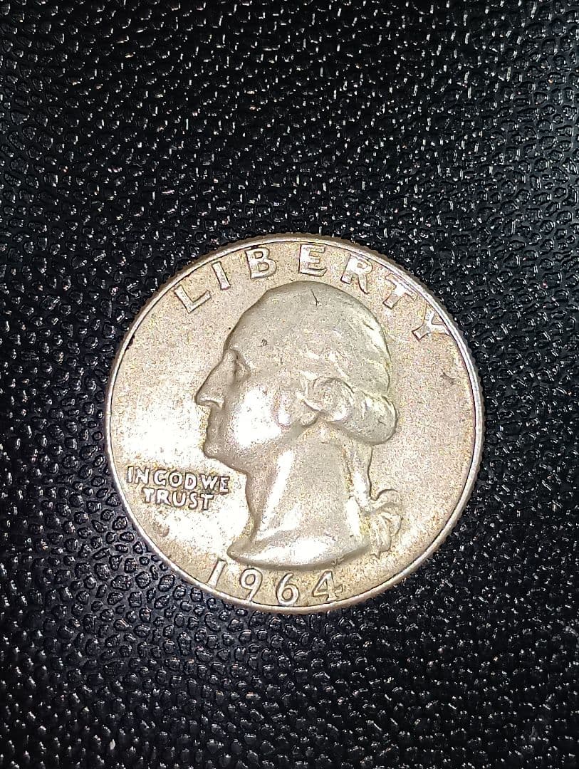 1958年、1964年 アメリカ合衆国25セント銀貨４枚