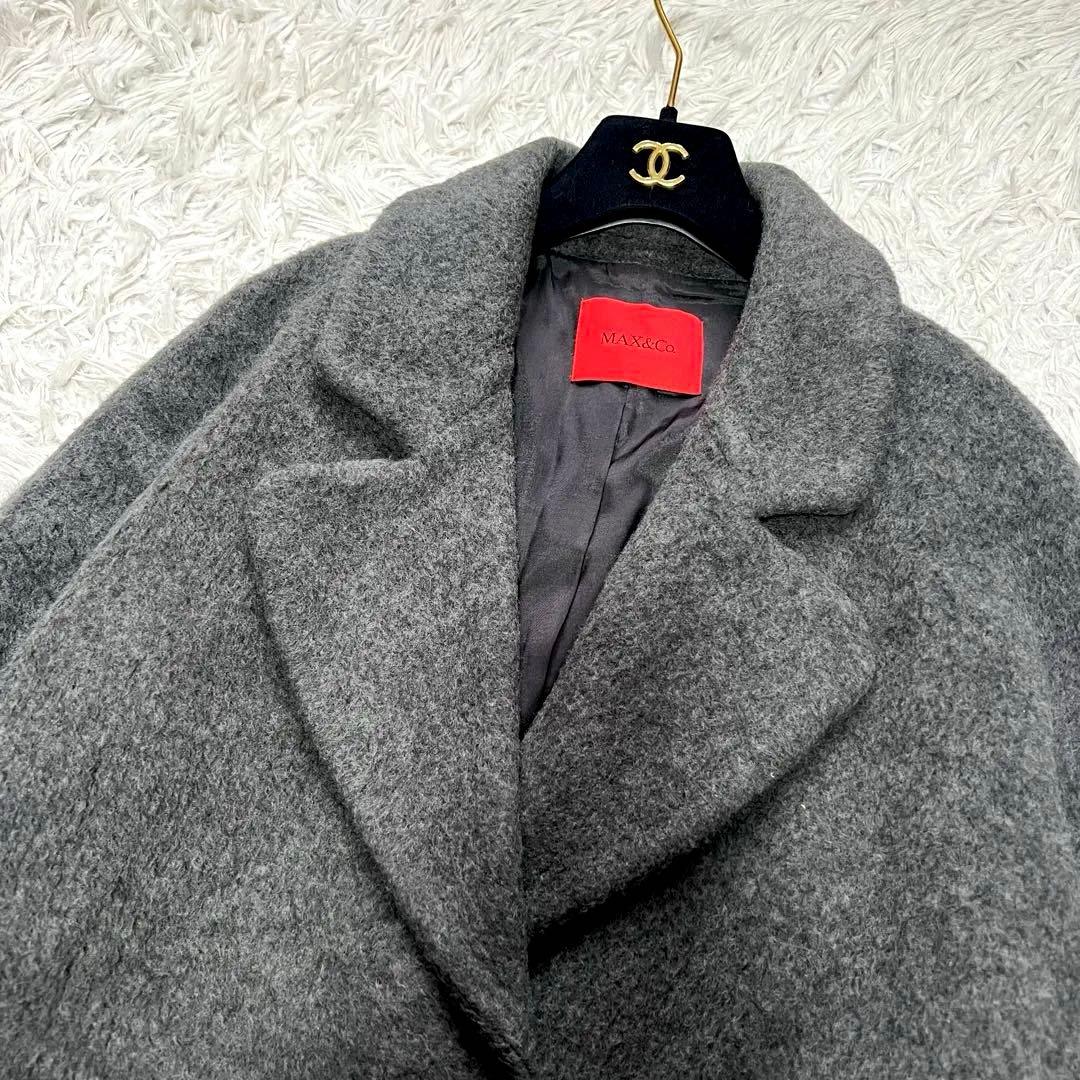 近年 マックスマーラ シャギーロングチェスターコート オーバーサイズ XL相当