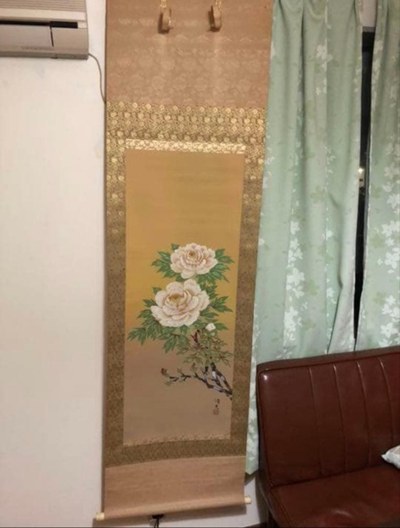 ⑩ぼたん　掛軸 軸丈 縦 184㎝×幅 54㎝