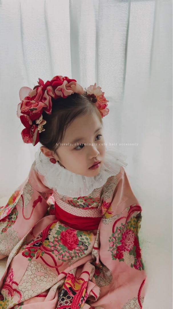 k*9様 七五三　七五三髪飾り　ヘッドドレス　着物髪飾り　リメイク髪飾り　054