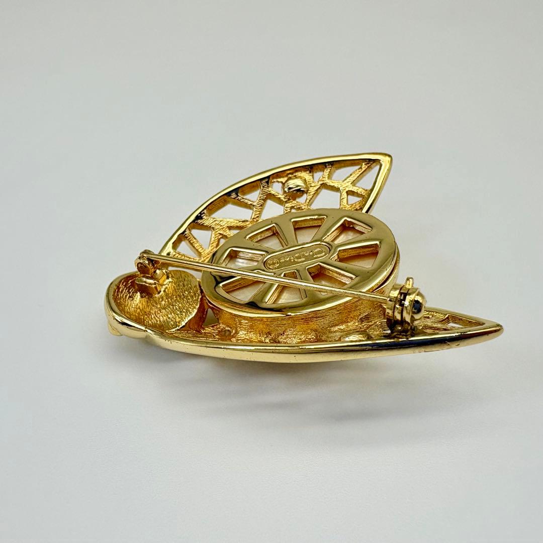 Dior ディオール ブローチ 蜂 パール ラインストーン ゴールド