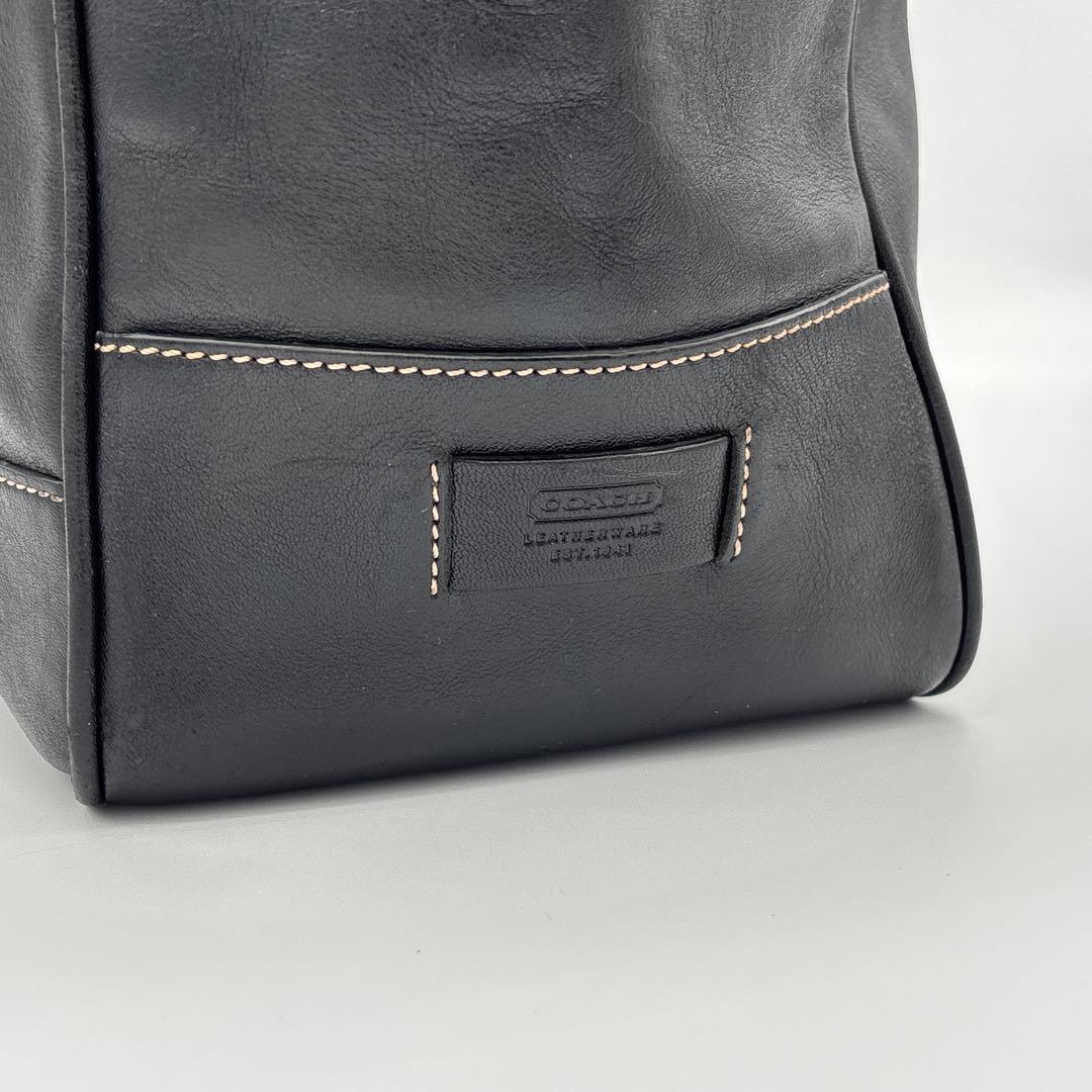 COACH レザー A4収納可能 肩掛け ビジネスバッグ トートバック ブラック