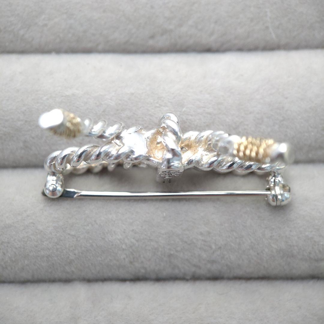 ＊ご成約済＊TIFFANY＆Co.　ツイストリボン　コンビブローチ925 750