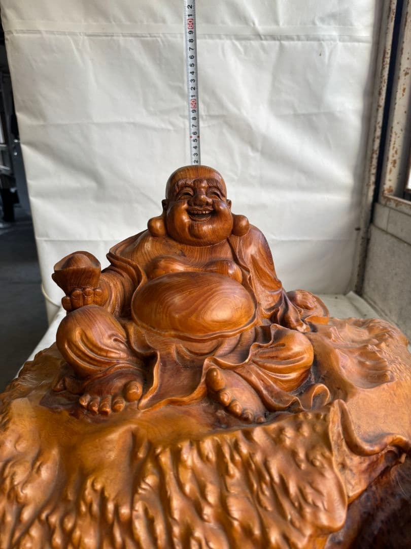 布袋様　木製　オブジェ　インテリア　七福神　縁起物