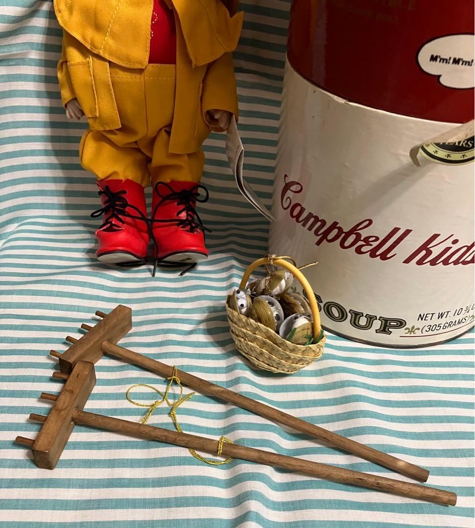 キャンベルスープ古い人形＊アメリカントリー雑貨アンティークドールインテリア飾り