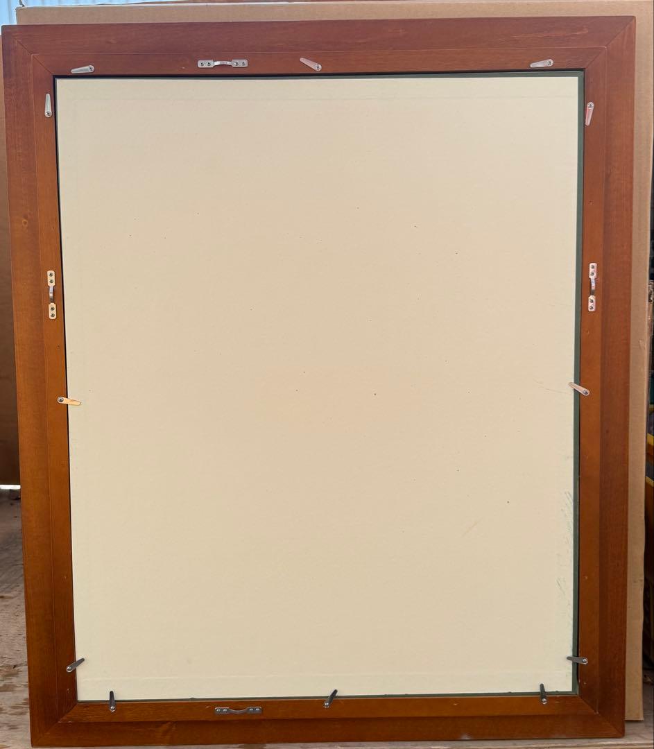 F15サイズブラウン木製油彩額縁 一回のみ使用前面ガラス＆供箱付き1/27倉庫①