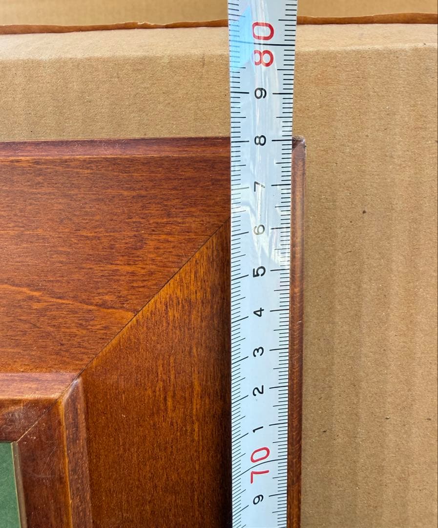 F15サイズブラウン木製油彩額縁 一回のみ使用前面ガラス＆供箱付き1/27倉庫①