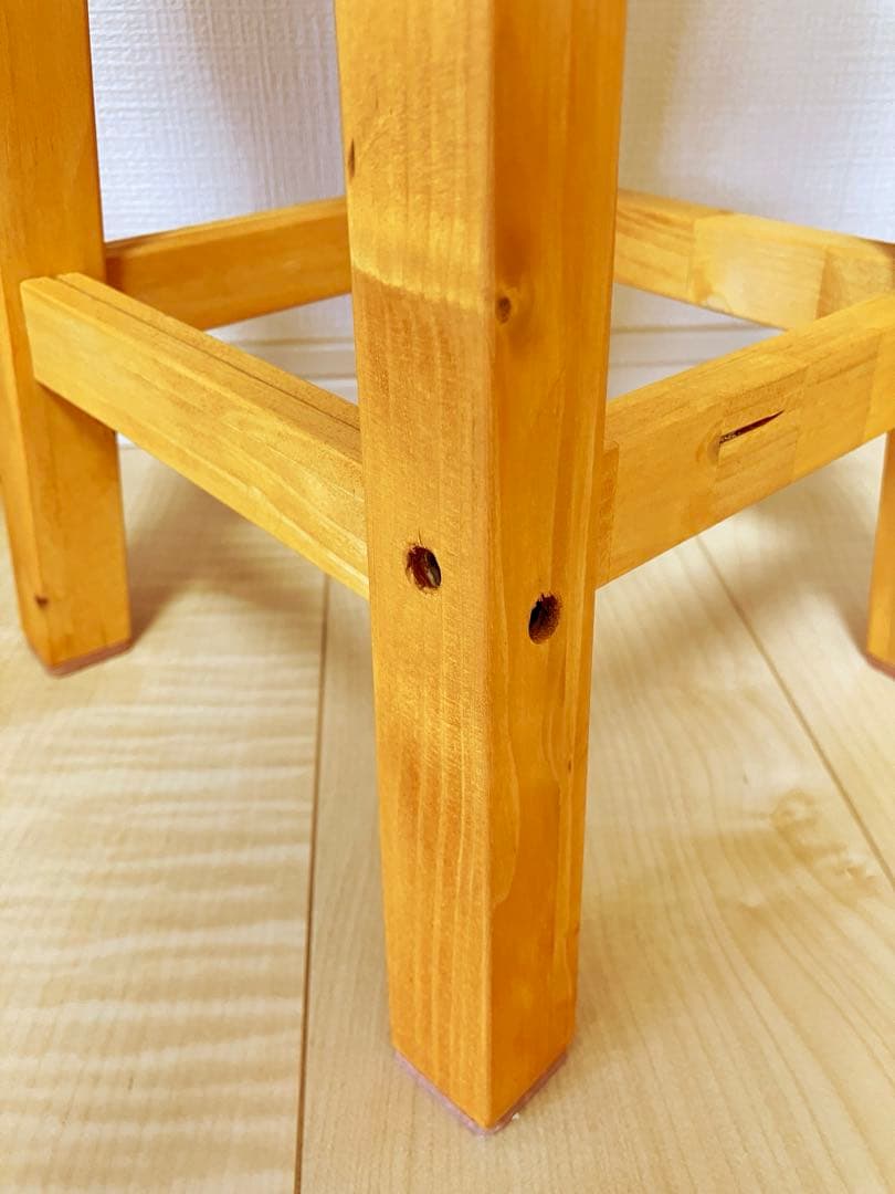 ダイニングスツール　ダイニングチェア　椅子　北欧風　ハンドメイド　2脚　猫柄②