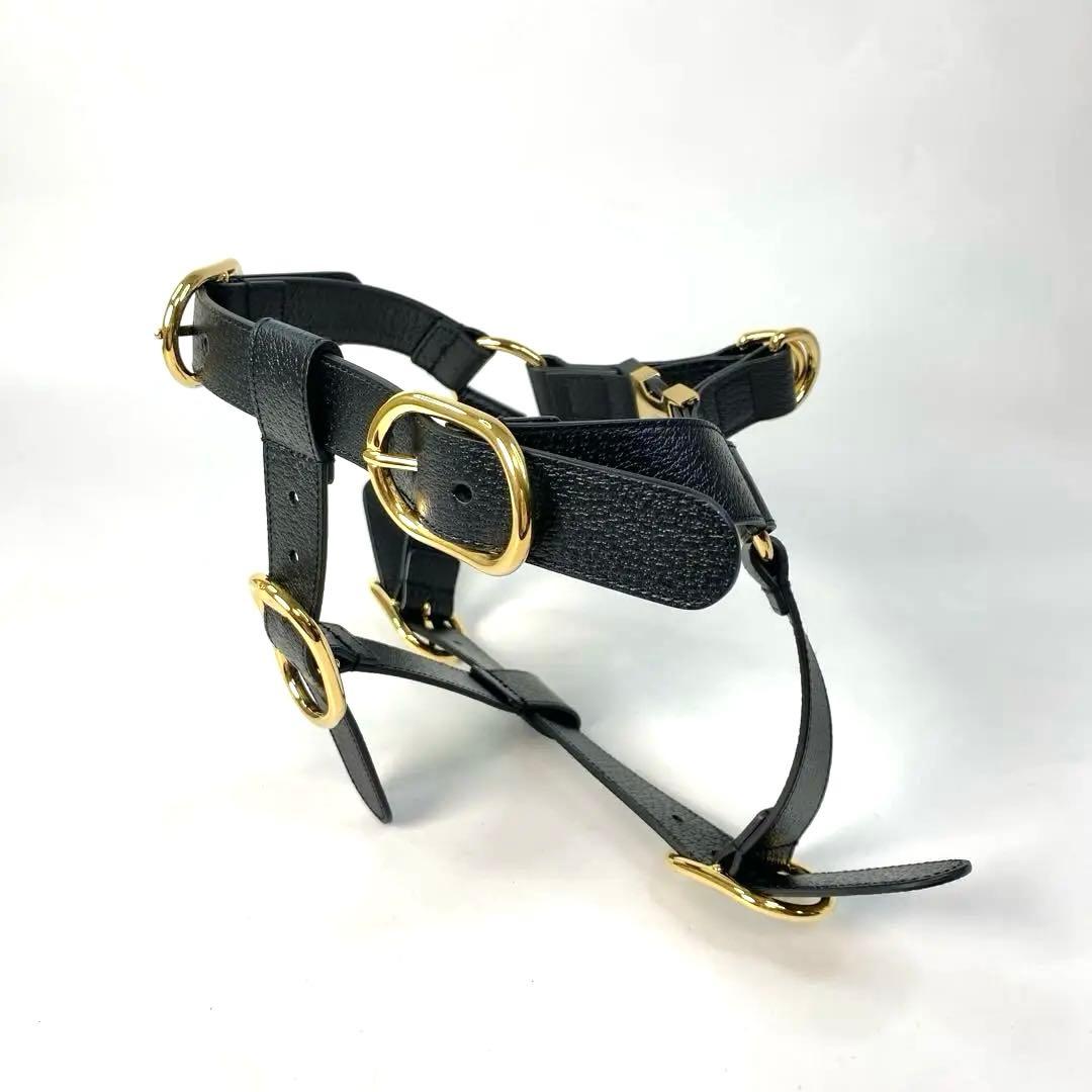 未使用 グッチ GUCCI 695253 ペットハーネス L レザー
