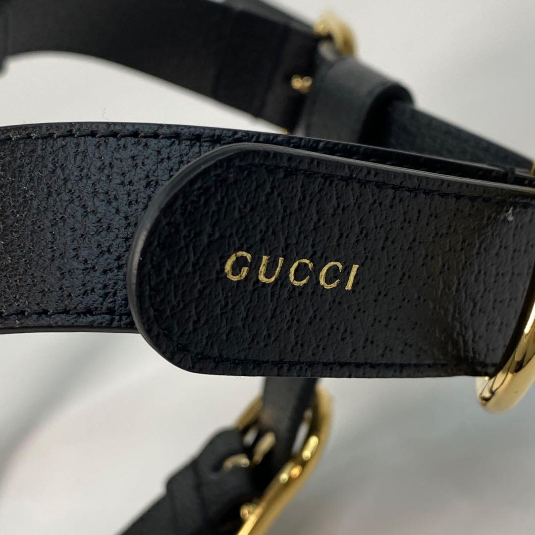 未使用 グッチ GUCCI 695253 ペットハーネス L レザー