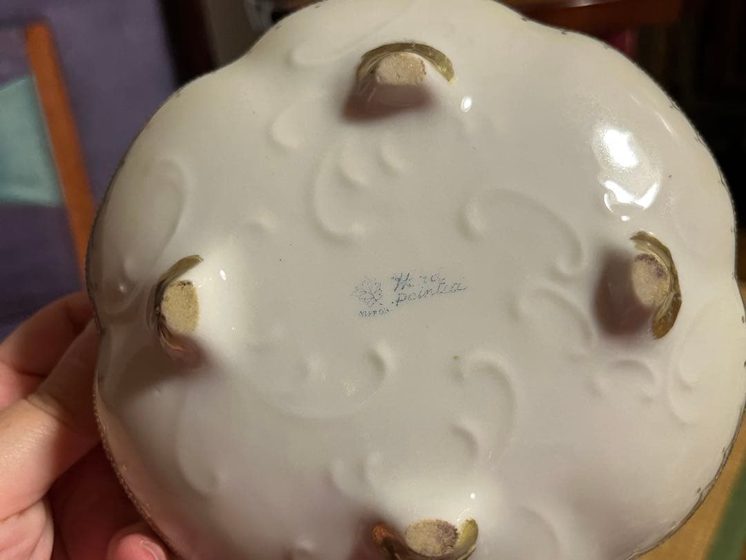 オールドノリタケ　メイプルリーフ印　金彩装飾　陶器ボウル