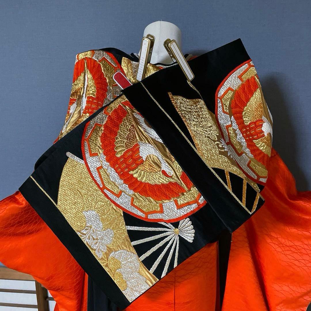 振袖フルセット　紋意匠友禅　艶のある朱色　成人式振袖　振袖