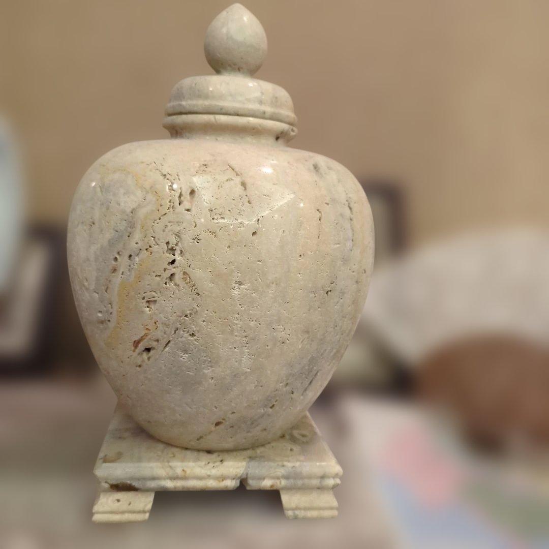 石材製蓋付き照明壺