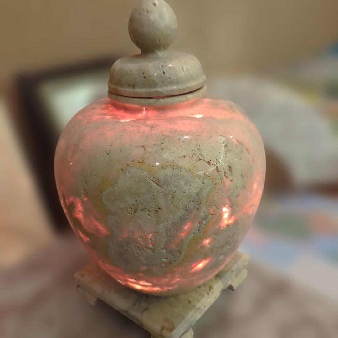 石材製蓋付き照明壺