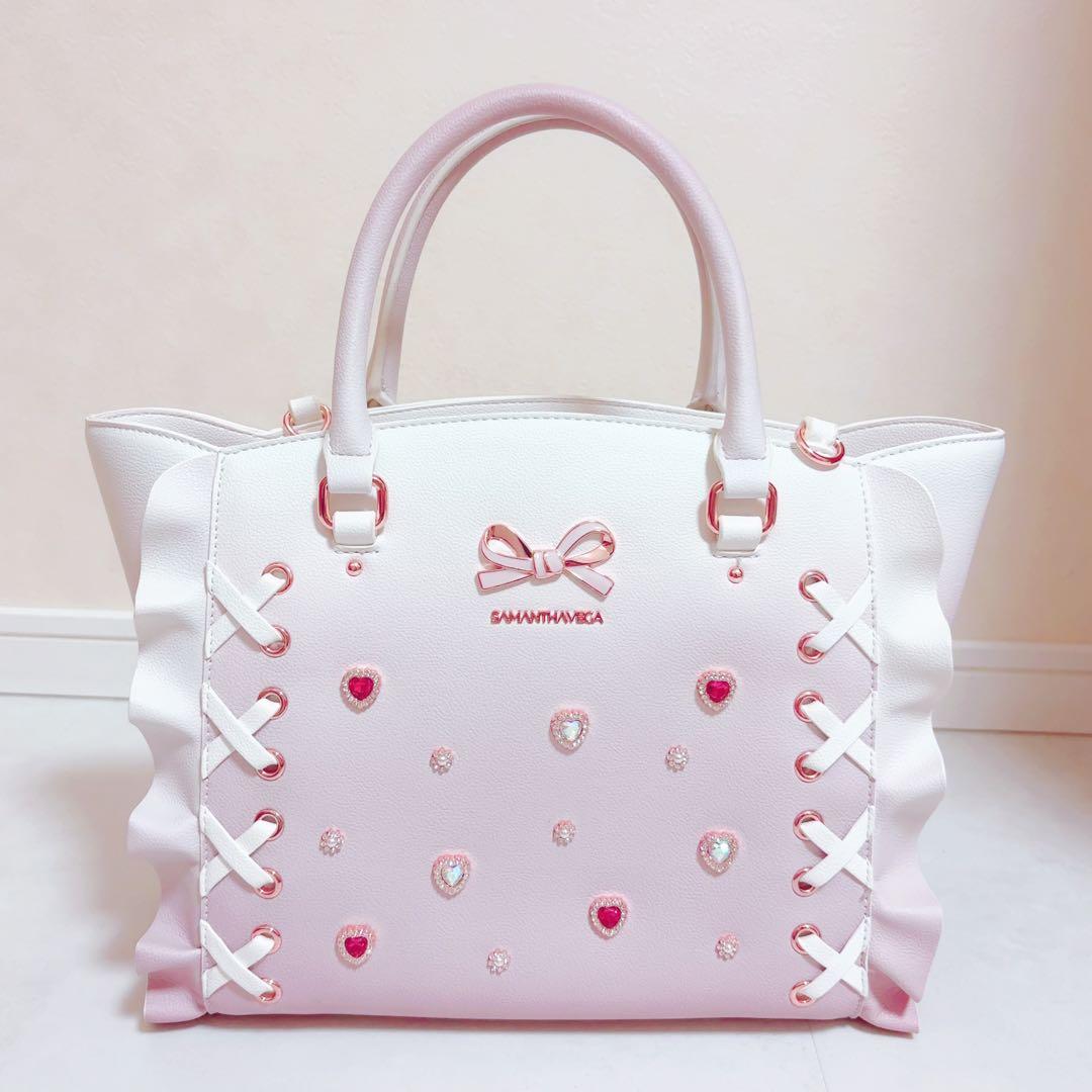 SAMANTHAVEGA レースアップハートビジューグラデーションフラッター 小