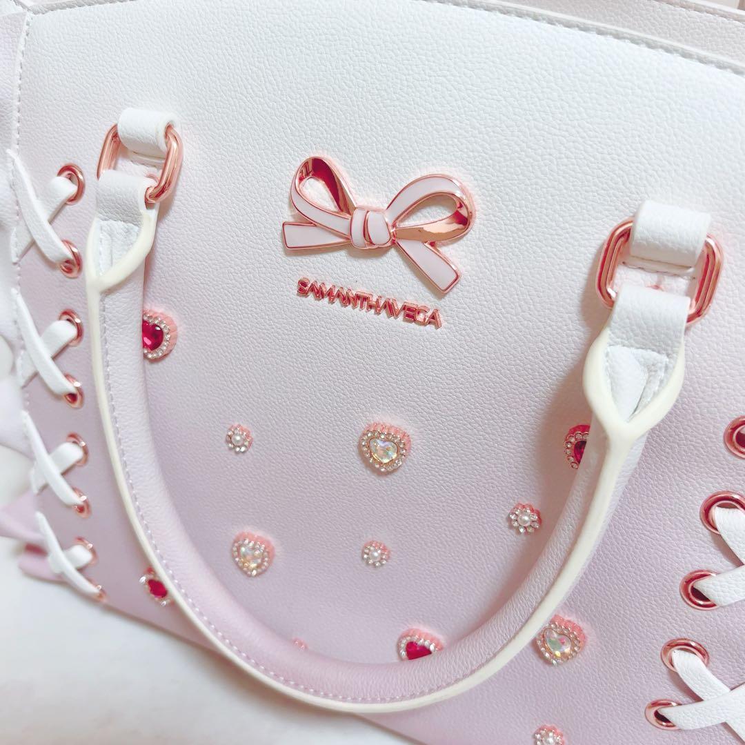 SAMANTHAVEGA レースアップハートビジューグラデーションフラッター 小