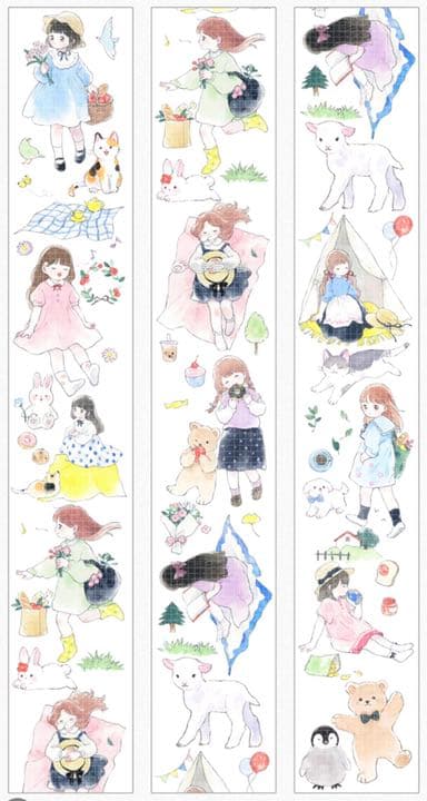 M1074.幸目原創 森游会 マスキングテープ PET