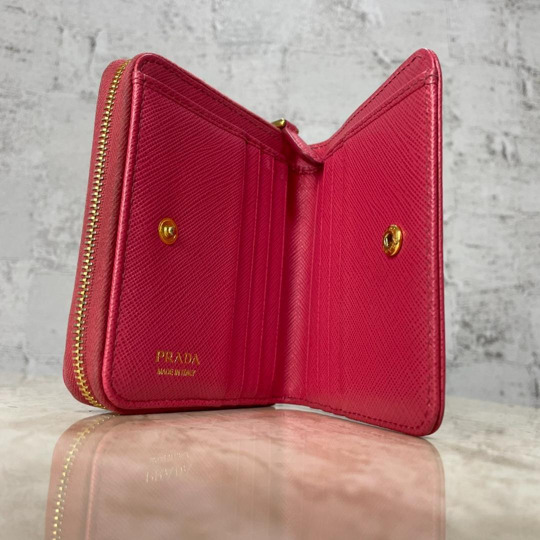 PRADA 二つ折り財布 プラダ ウォレット ラウンドファスナー 1ML036