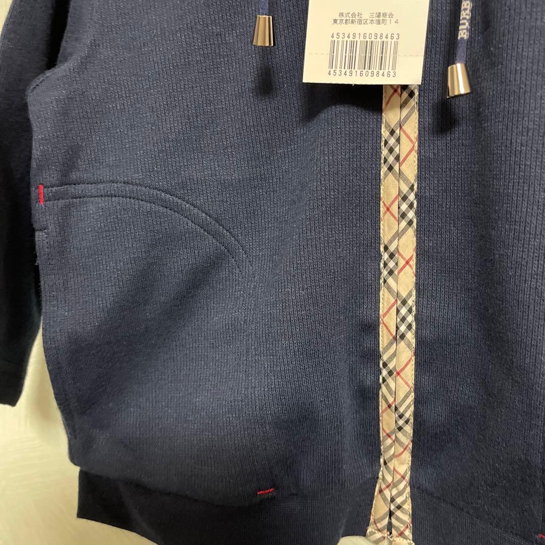 新品タグ付★Burberryバーバリー★ノバチェックパーカー★濃紺★80