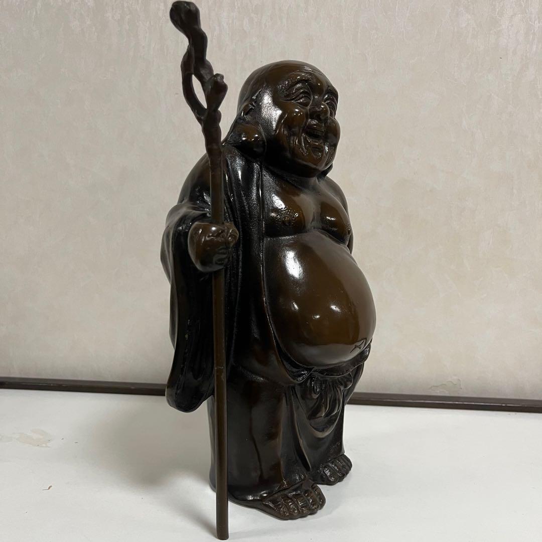 布袋さま【ブロンズ像】　　　銅製置物　　　　　　　　　　　アンティーク七福神仏像