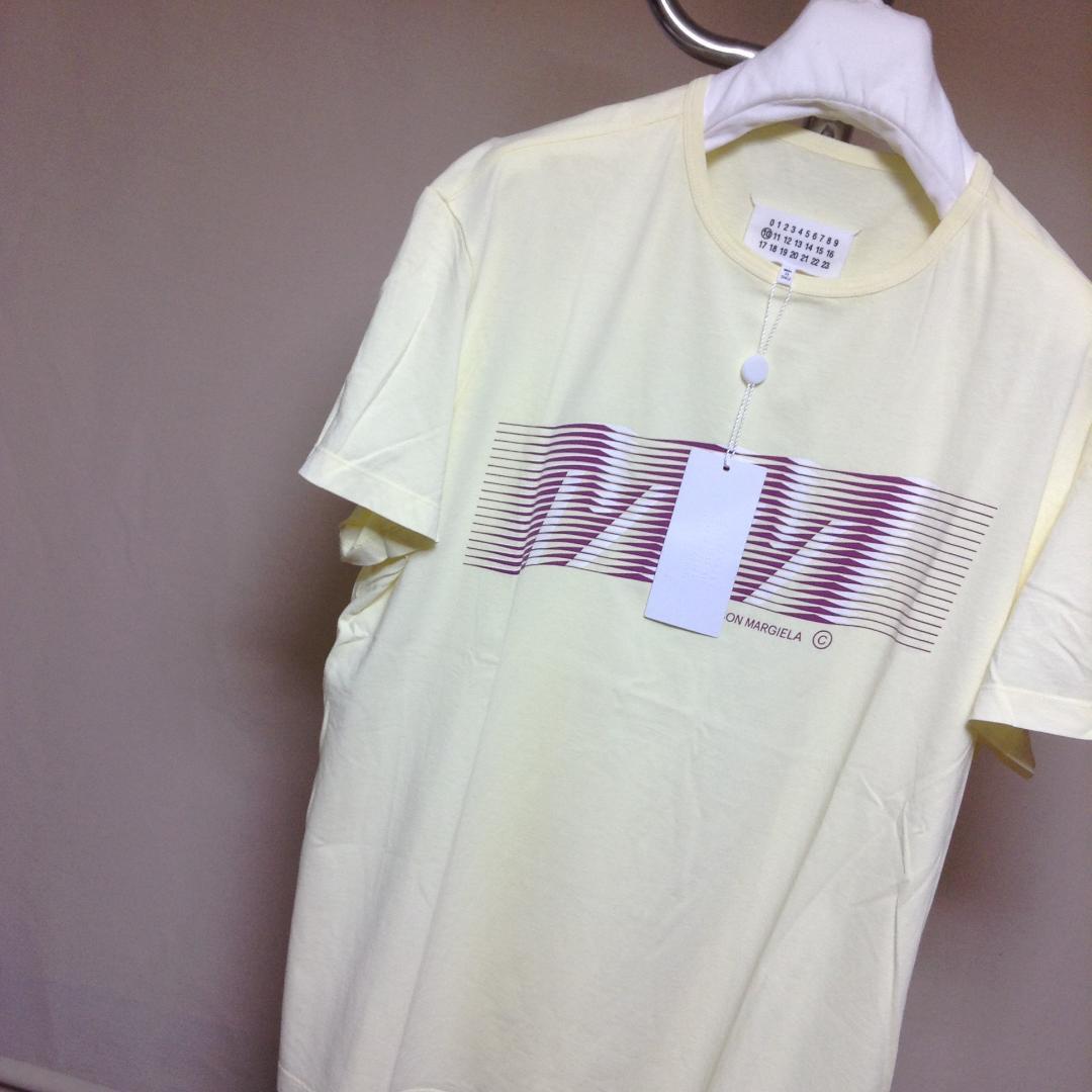 新品 48 19ss マルジェラ ブランド ロゴMM Tシャツ 黄色 9587
