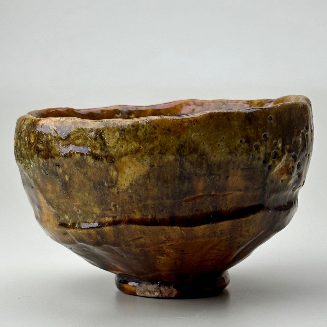 江戸期 嵯峨焼 楽茶碗 嵐山 茶道具 共箱 骨董品　アンティーク