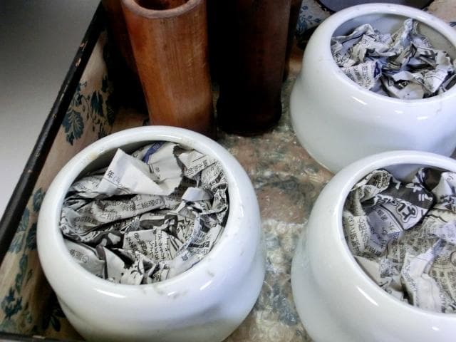 火入れ●5個セット 白磁 灰入り 煙草盆 灰器 竹筒 古民具 時代物 骨董品■