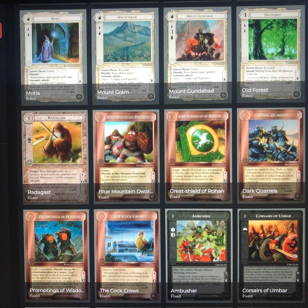 ミドルアース　カード　チャレンジデッキB ccg 指輪物語　希少