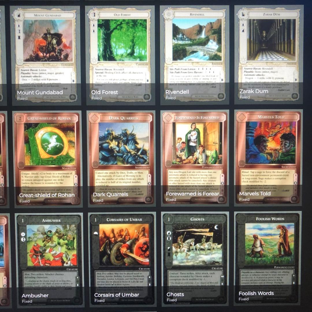 ミドルアース　カード　チャレンジデッキB ccg 指輪物語　希少