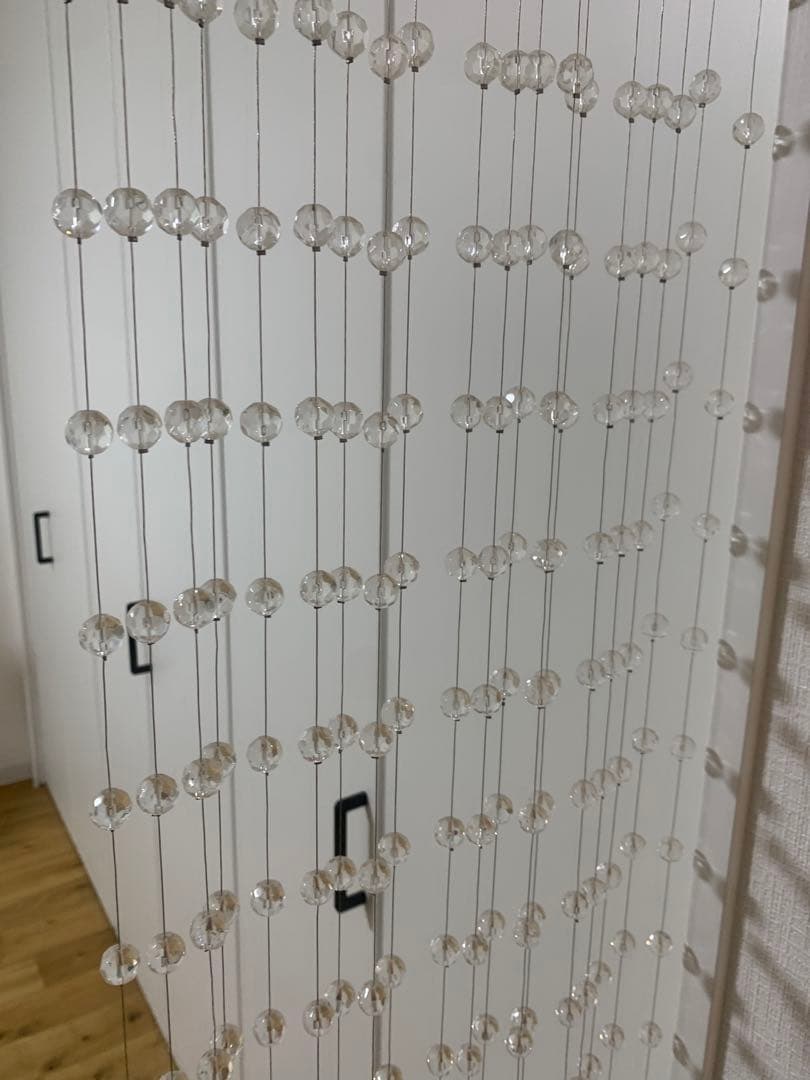 クリスタルガラスビーズカーテン 透明長180cm