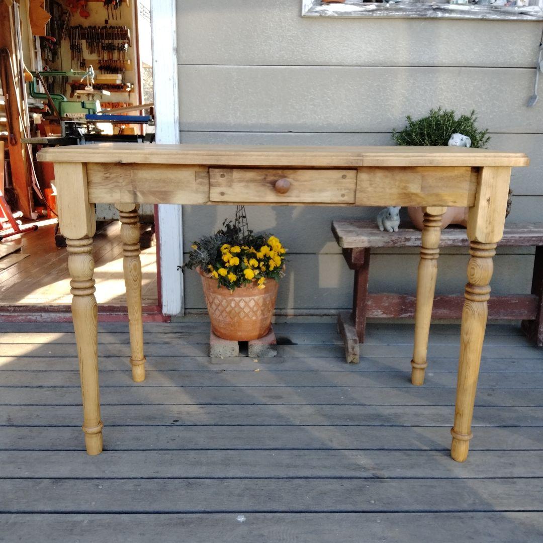 カントリー木工　ろくろ脚のパソコンデスク　 学習机　作業台