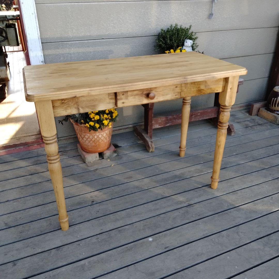 カントリー木工　ろくろ脚のパソコンデスク　 学習机　作業台