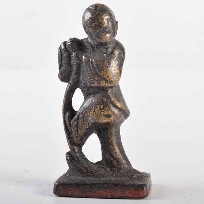 中国　古銅宣徳銅　篆刻　人物摘　獅子摘など　印材　5点まとめて　G　R7651