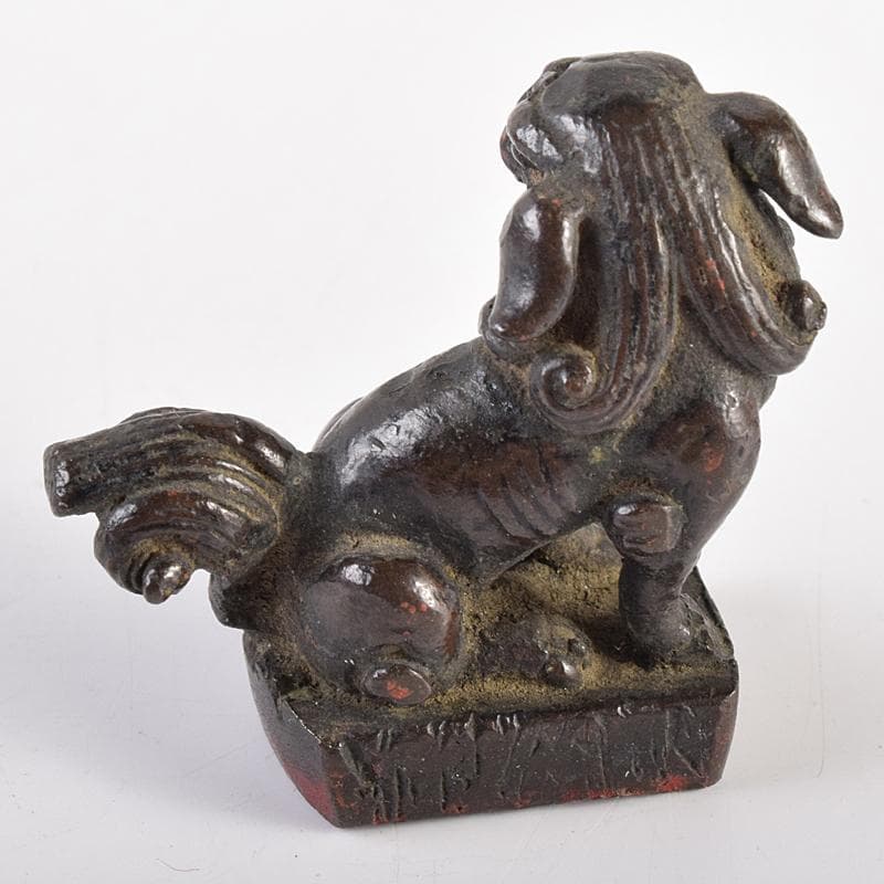 中国　古銅宣徳銅　篆刻　人物摘　獅子摘など　印材　5点まとめて　G　R7651