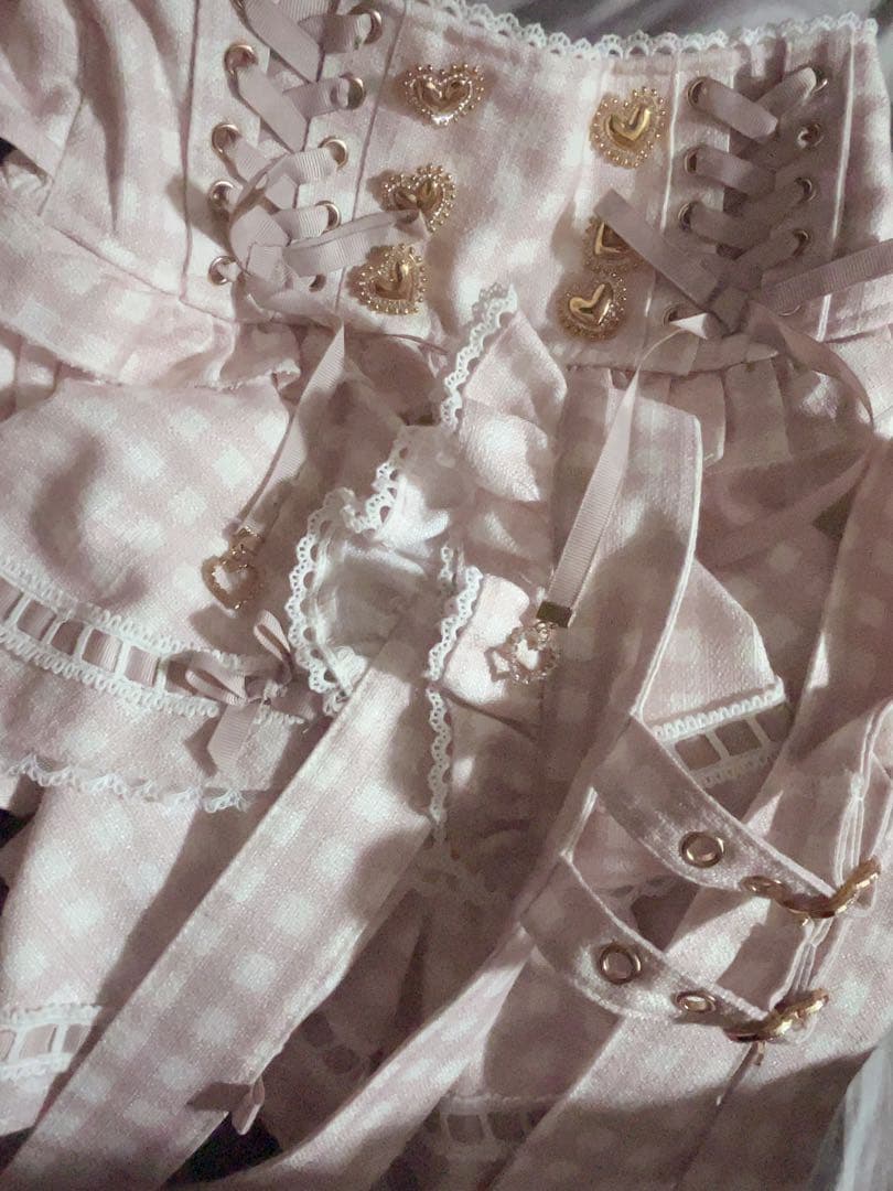 ♡はしごリボンギンガムティアードスカパン♡