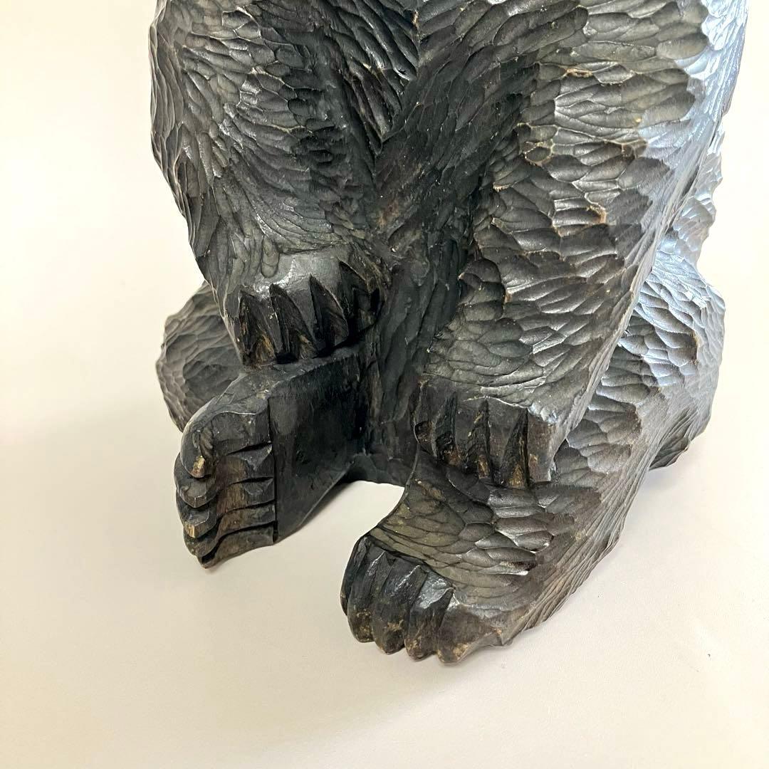 北海道　古作　木彫りの熊　お座り熊　おっちゃんこ熊　ガラス目　クマ　アイヌ　民芸