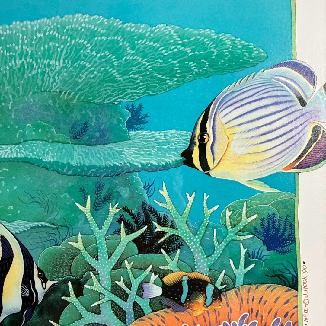 ジョアン・フック「サンゴ礁の熱帯魚」リトグラフ2点 大作 直筆サイン入 海