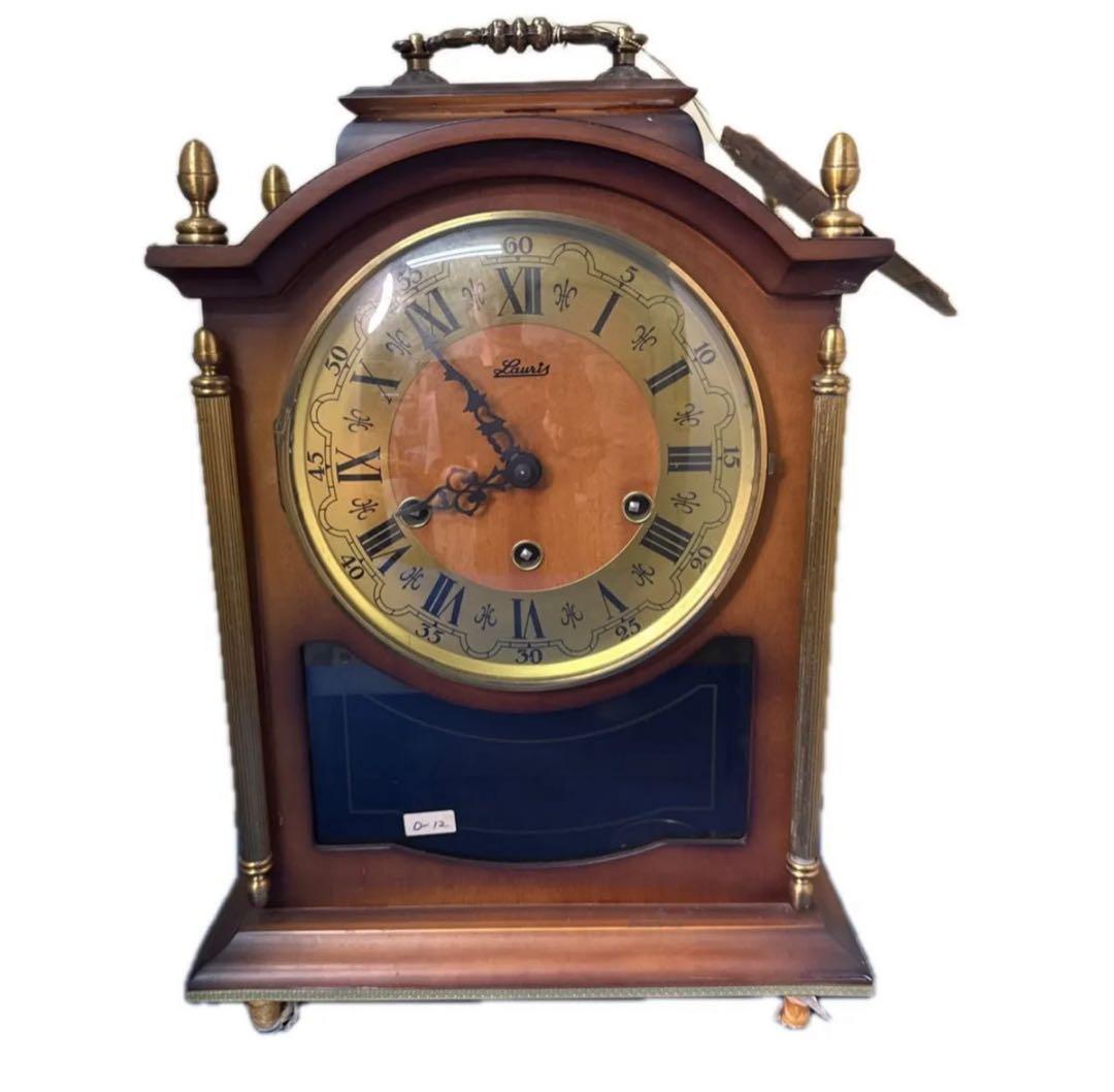 Lauris クォーツ 置き時計 木製 レトロ アンティーク調