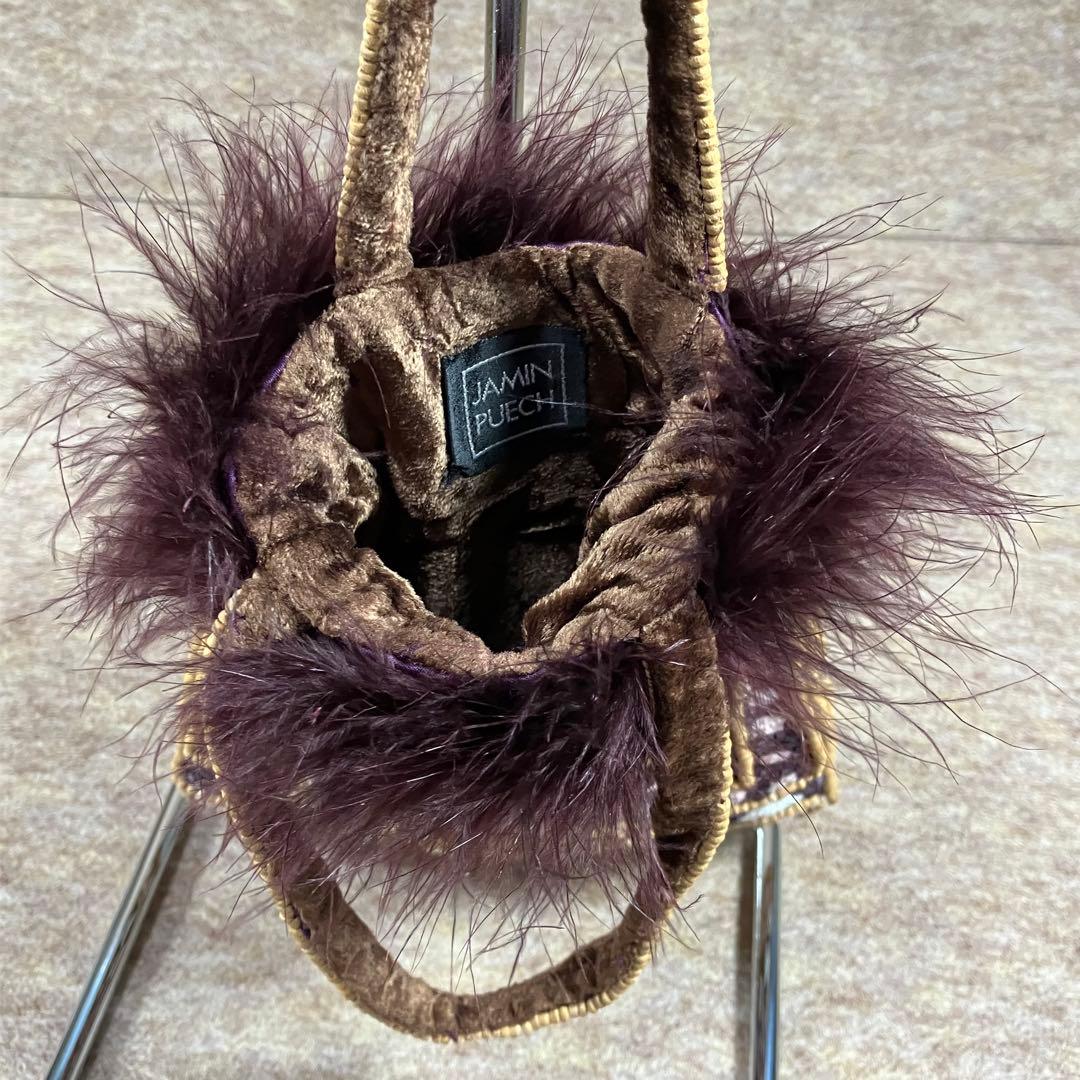 ◆JAMIN PUECH/ジャマンピュエッシュ◆ビーズ×ファー バッグ　058E