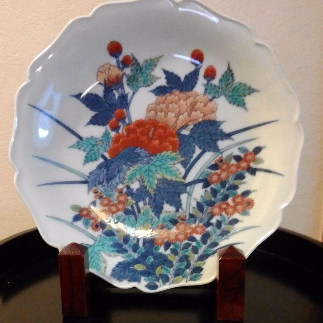 十二代今右衛門　色鍋島　芙蓉模様額皿